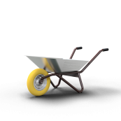 Wheelbarrow | Geselle type 25 | mounted | flat pan 85 l | without pan support with PU wheel